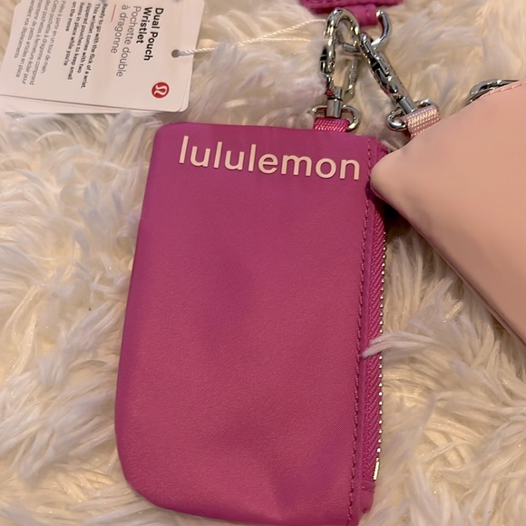 Lululemon Dual Pouch Wristlet Color POW Pink Tone / Flush Pink NWT - Picture 5 of 8